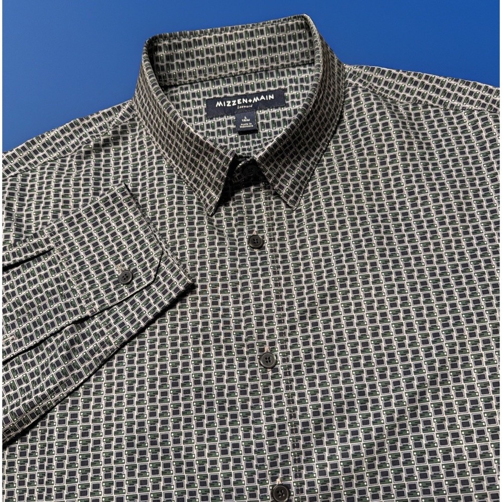 Mizzen Main Shirt Large Trim Fit Leeward Plaid Performance Desktop AOP